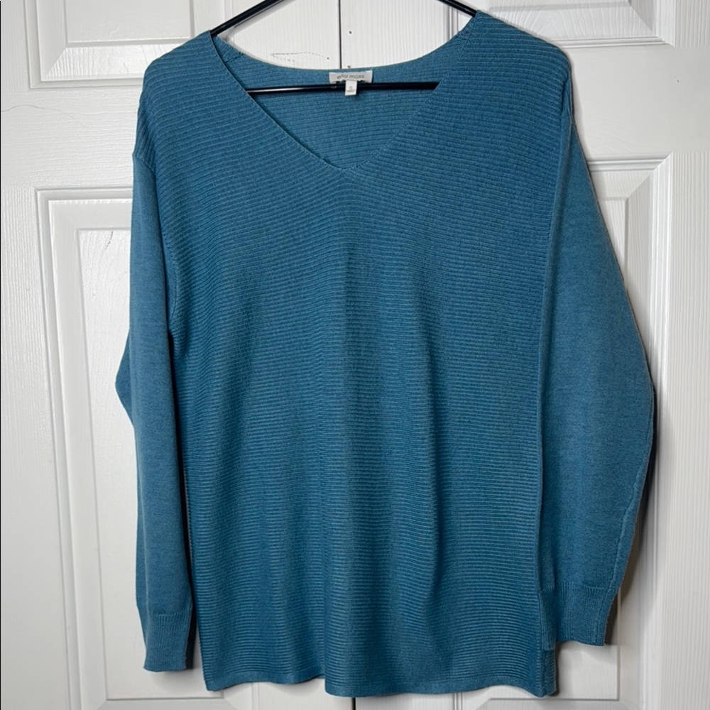 Ella Moss Blue V-Neck Sweater
